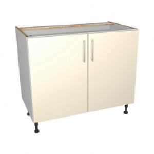 Wickes  Wickes Orlando Cream Gloss Slab Base Unit - 1000mm