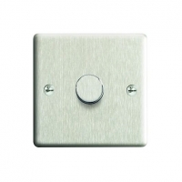 Wickes  Wickes Dimmer Switch 1 Gang 2 Way 400W Raised Plate - Brushe