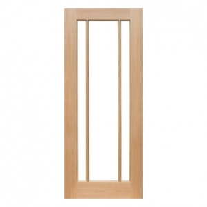 Wickes  Wickes York Glazed Oak 3 Panel Pre Finished Internal Door - 