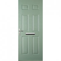 Wickes  Euramax 6 Panel Chartwell Green Right Hand Composite Door 88