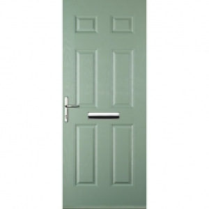 Wickes  Euramax 6 Panel Chartwell Green Right Hand Composite Door 88