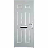Wickes  Euramax 6 Panel White Left Hand Composite Door 880mm x 2100m