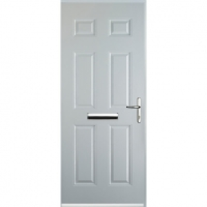 Wickes  Euramax 6 Panel White Left Hand Composite Door 880mm x 2100m