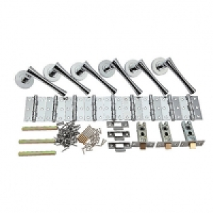 Wickes Bella Round Rose Door Handle Set - Polished Chrome 3  £48.00