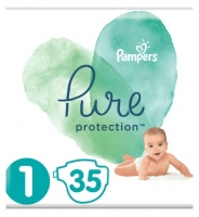 Boots  Pampers Pure Protection Size 1, 35 Nappies, 2-5kg, Carry Pac