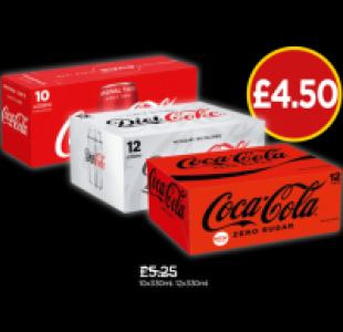 Coca Cola Multipack, Diet Coke Multipack, Coke Zero Multipac £4.50