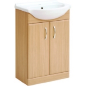 Vanity Unit Light Oak Effect