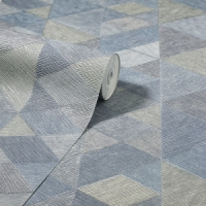 Arthouse Luxe Triangle Denim Blue Wallpaper 10.05m x 53cm
