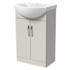 Wickes  Wickes Gloss Grey Vanity Unit & Basin - 840 x 550mm