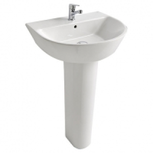 Wickes  Roca Aris Ceramic 1 Tap Hole Basin with Full Bathroom Pedest