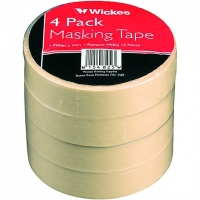 Wickes  Wickes Multi-Surface Cream Masking Tape - 24mm x 50m - Pack 