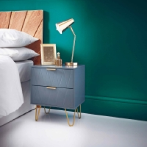 BMStores  Loft Studio 2 Drawer Bedside Table - Grey