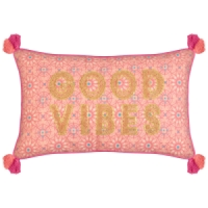 Good Vibes Cushion 30 x 50cm - Pink