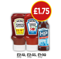 Budgens  Heinz Tomato Ketchup, 50% Less Sugar Tomato Ketchup, HP Sauc