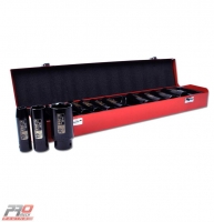 InExcess  Red Pro Tools 13pc Deep Impact Socket Set 1/2 Inch Square Drive 