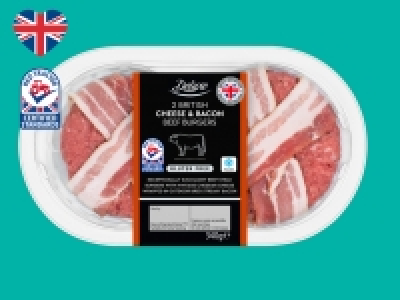Deluxe 2 Cheese & Bacon British Beef Burgers
