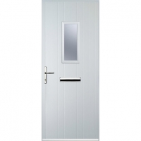 Wickes  Euramax 1 Square White Right Hand Composite Door 920mm x 210