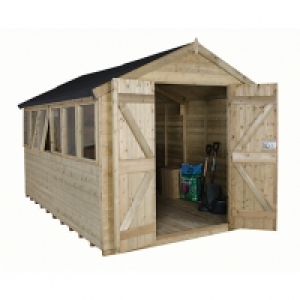 Forest Garden 12 x 8ft Double Door Tongue & Groove Apex Pres £1,545.00