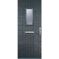 Wickes  Euramax 1 Square Grey Left Hand Composite Door 920mm x 2100m