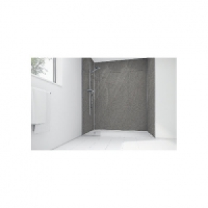 Wickes  Mermaid Lunar Grey Laminate Single Shower Panel 2400mm x 120