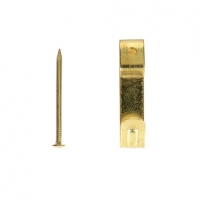 Wickes  Wickes Single Picture Hook No.1 - Brass 27 x 6mm Pack of 10