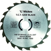 Wickes  Wickes 20 Teeth Medium Cut Circular Saw Blade - 185 x 30mm