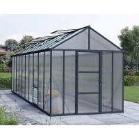 Wickes  Palram 8 x 20ft Glory Long Aluminium Apex Greenhouse with Po