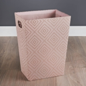 Metallic Dotted Geo Laundry Hamper - Blush £7.00