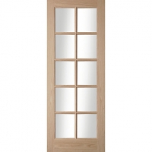 Wickes  Jeld-Wen Oregon 10 Lite Clear Glazed Oak Internal Door - 198