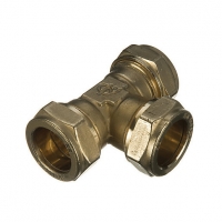 Wickes  Primaflow Brass Compression Equal Tee - 15mm