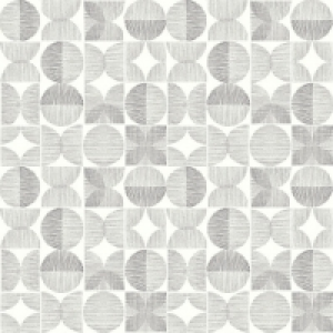 Arthouse Retro Circle Grey Wallpaper 10.05m x 53cm £9.00