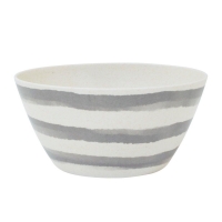 RobertDyas  Striped Bamboo Fibre Small Bowl - Grey