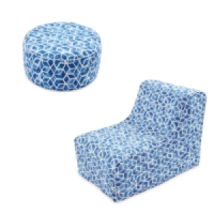 Aldi  Mosaic Lounger Chair & Ottoman Set