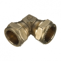 Wickes  Primaflow Brass Compression Elbow - 22mm Pack Of 10
