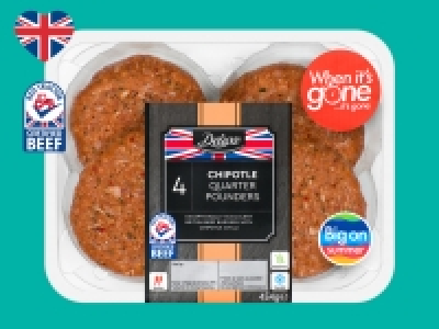 Deluxe 4 Chipotle British Beef Quarter Pounders