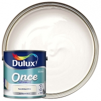 Wickes  Dulux Once Satinwood Pure Brilliant White 2.5L