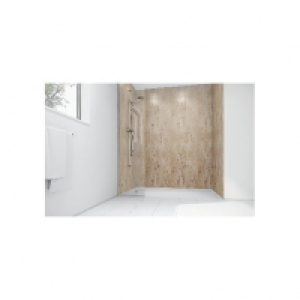 Wickes  Mermaid Brushed Nickel Laminate Single Shower Panel 2400mm x