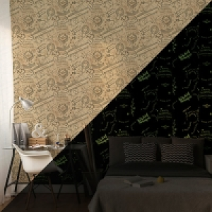 Wickes  Harry Potter Glow in the Dark Mischief Managed Wallpaper 10m