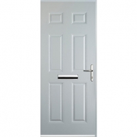 Wickes  Euramax 6 Panel White Left Hand Composite Door 920mm x 2100m