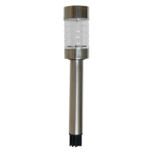 QDStores  Bright Garden Metal Solar Light - Brushed Chrome Finish