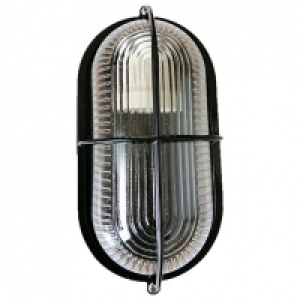 Wickes  Wickes Black Caged Oval Bulkhead - 60W