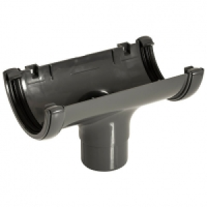 FloPlast 112mm Round Line Gutter Running Outlet - Anthracite £2.94