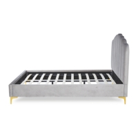 Aldi  Grey King Size Scalloped Bed