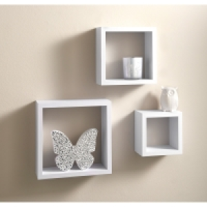 Lokken 3 Cube Shelves - White