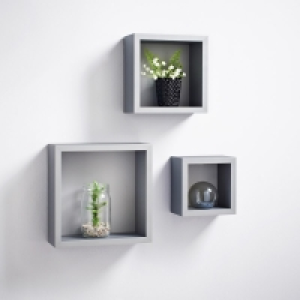Lokken 3 Cube Shelves - Grey