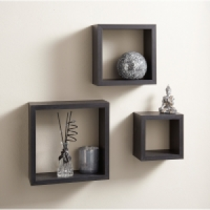 Lokken 3 Cube Shelves - Black