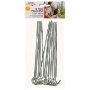 Outdoor Adventure Corkscrew Tent Pegs 12pk