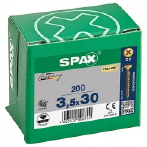 Spax Pz Countersunk Yellox Screws - 3.5x30mm Pack Of 200 £5.19