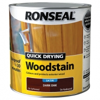 Wickes  Ronseal Quick Drying Woodstain - Satin Dark Oak 2.5L