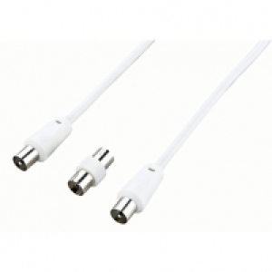 Ross TV Coaxial Cable with Male to Male Coupler - 10m £6.79